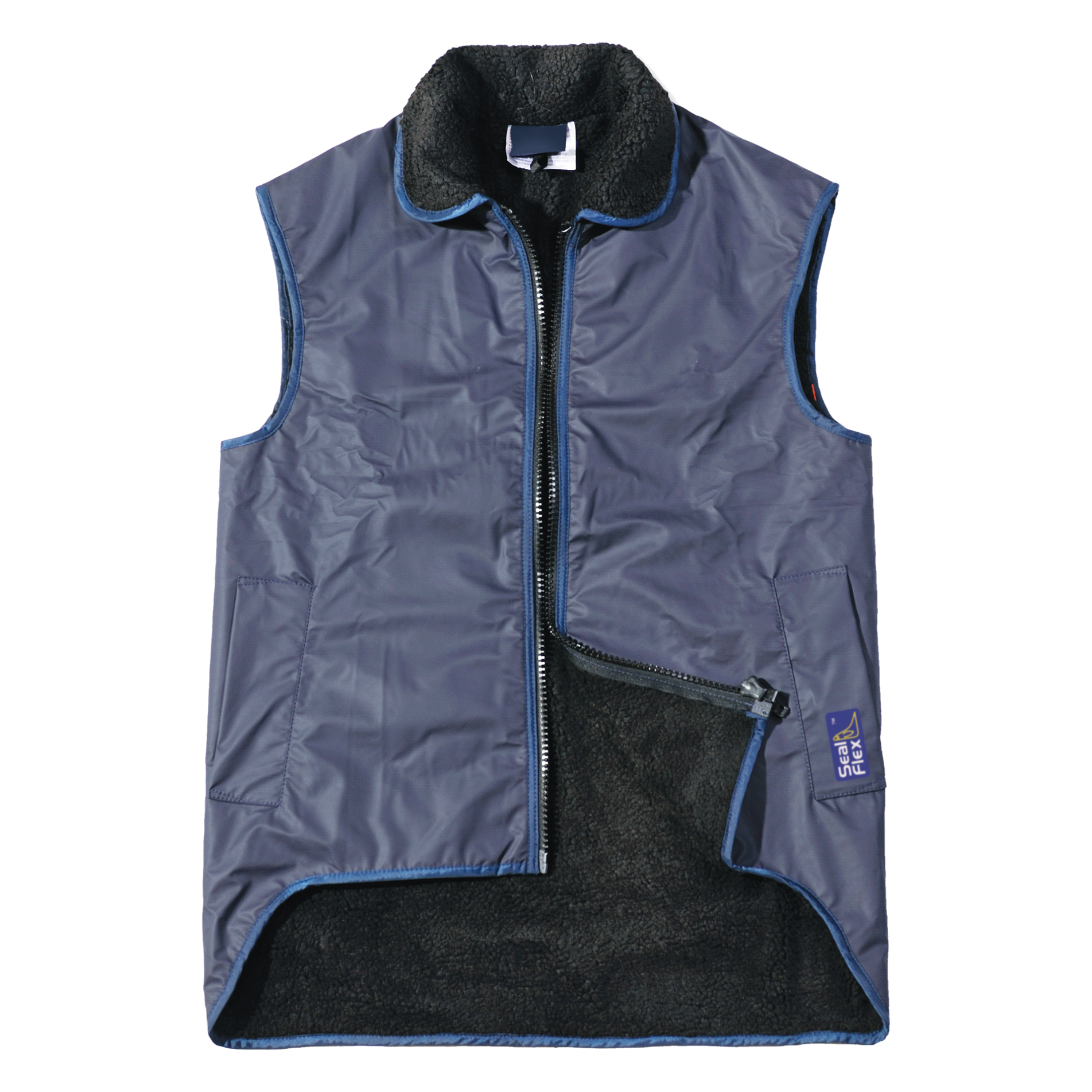Seal Flex Blue Fleece Vest flat lay