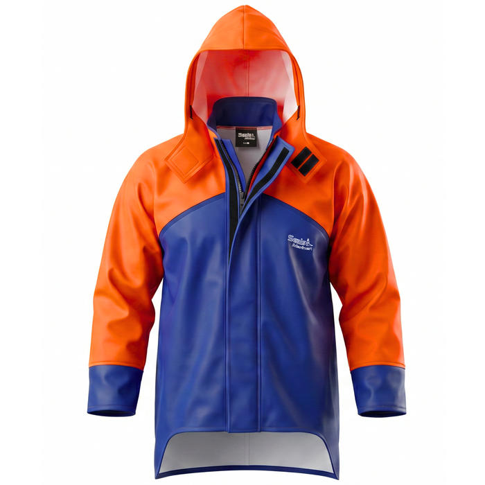Mariner Heavy Duty Foul Weather Jacket Orange/Blue