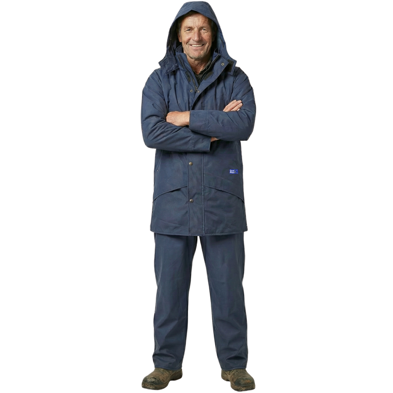 seal flex blue rain jacket and pants