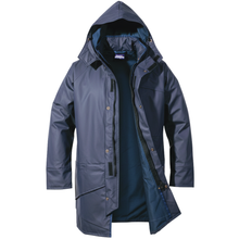 seal flex blue rain jacket front open